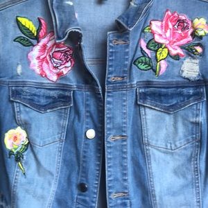 Lane Bryant Floral Embroidered Denim Jacket